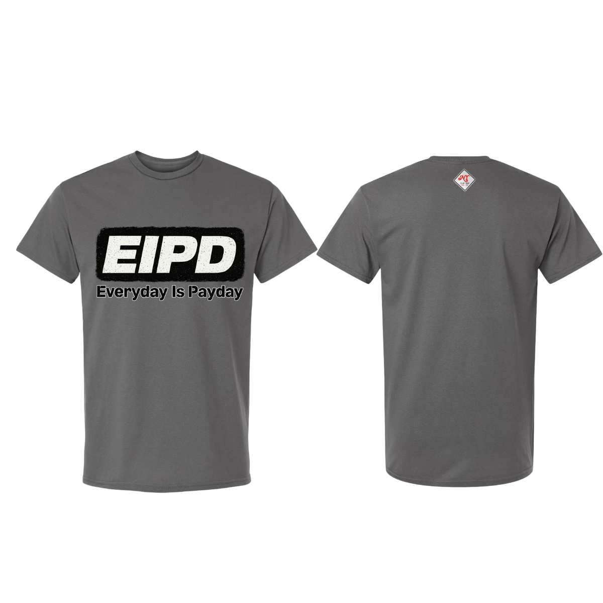 gray EIPD puff print streetwear t-shirt by NY IS MY TRAP® – Everyday Is Payday urban fashion in black Bella+Canvas tee