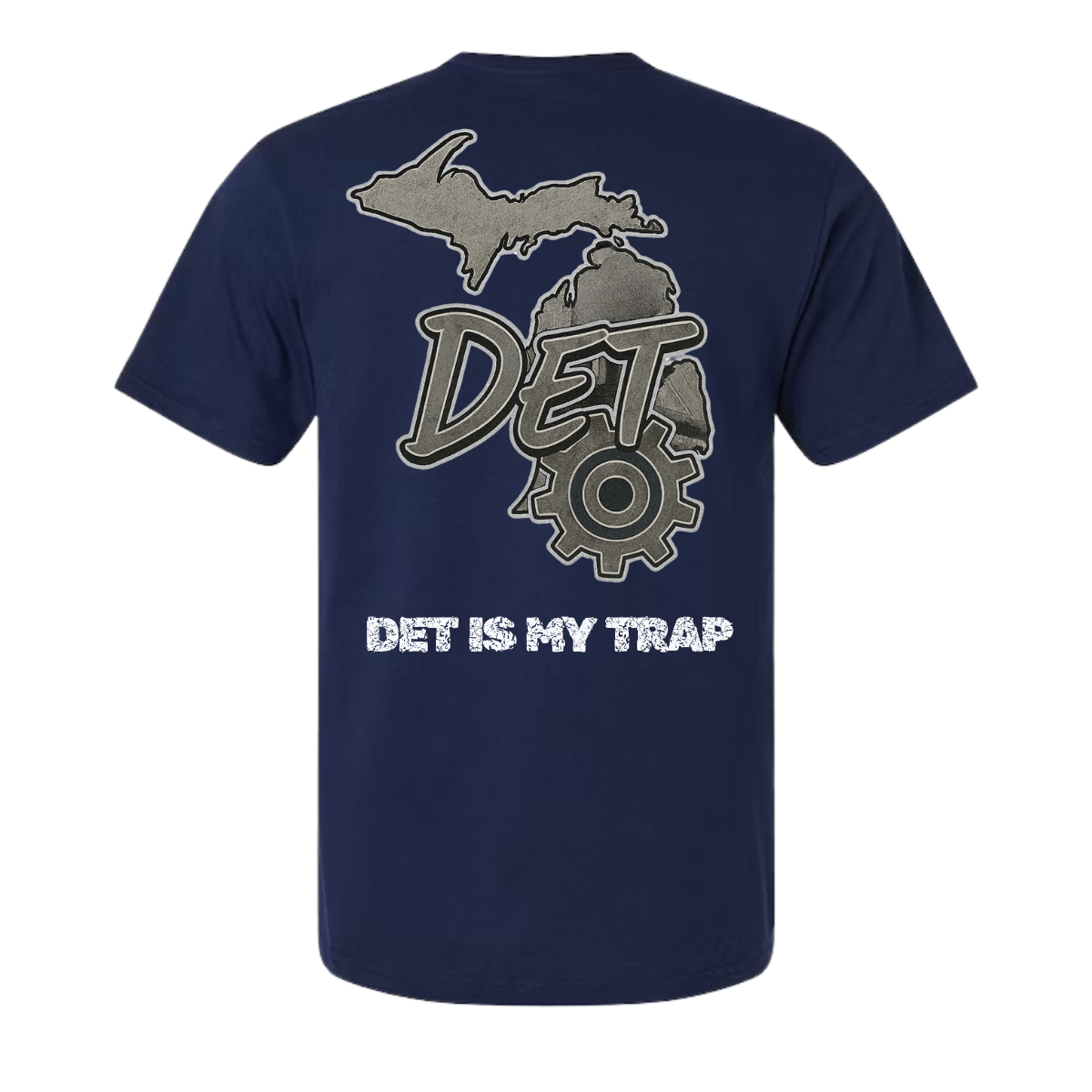 Detroit 313 puff print shirt in navy blue by NY IS MY TRAP® – Motor City inspired streetwear