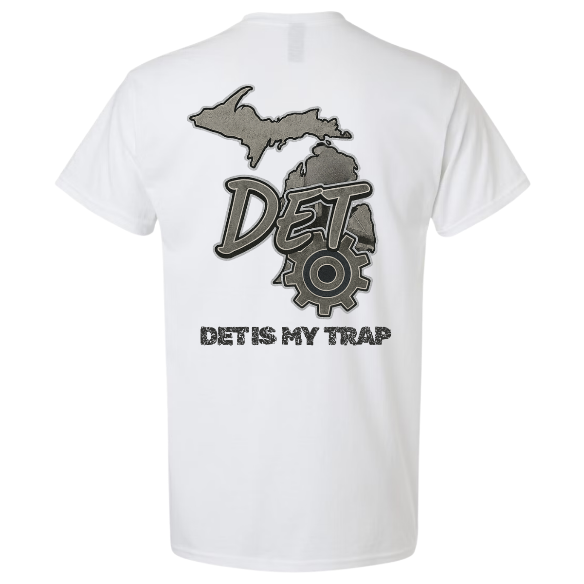 Detroit 313 puff print shirt in white by NY IS MY TRAP® – Motor City inspired streetwear