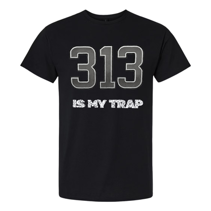 Detroit 313 puff print shirt in black  by NY IS MY TRAP® – Motor City inspired streetwear