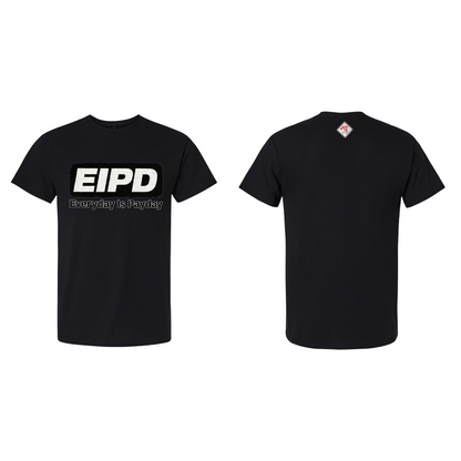 black EIPD puff print streetwear t-shirt by NY IS MY TRAP® – Everyday Is Payday urban fashion in black Bella+Canvas tee