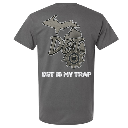 Detroit 313 puff print shirt in gray by NY IS MY TRAP® – Motor City inspired streetwear