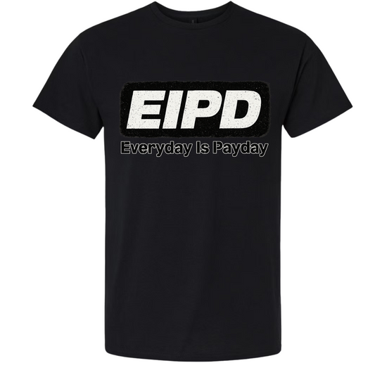 black EIPD puff print streetwear t-shirt by NY IS MY TRAP® – Everyday Is Payday urban fashion in black Bella+Canvas tee