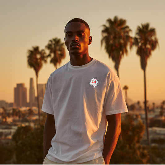 LA IS MY TRAP EMBROIDERED T-SHIRT — GETTING $$$ SUN-SAT